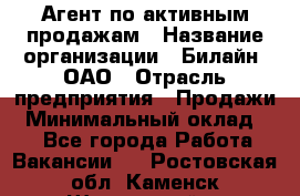 Агент по активным продажам › Название организации ­ Билайн, ОАО › Отрасль предприятия ­ Продажи › Минимальный оклад ­ 1 - Все города Работа » Вакансии   . Ростовская обл.,Каменск-Шахтинский г.